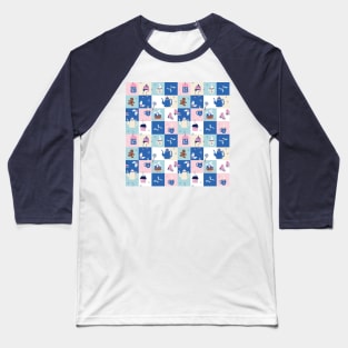 Abstract Christmas geometric pattern Baseball T-Shirt